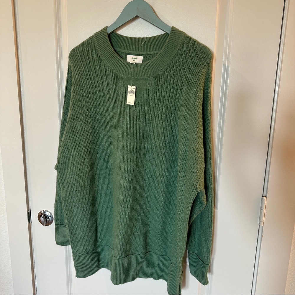 NWT Aerie green oversized sweater